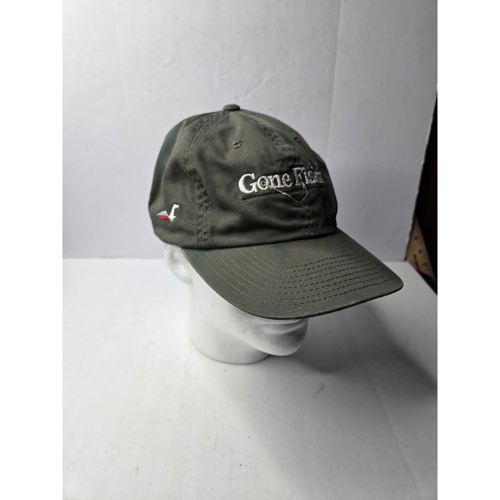 Vintage Johnson Outboards Gone Fishin Hat Green Snapback Speed Zone Race Gear
